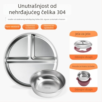 Ginrei dječji silikon set za prehranu — šest dijelova, silikon za hranu visoke kvalitete, za bebe od 3 mjeseca