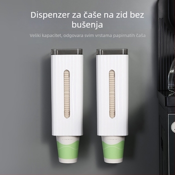 Držač čaša za zid – plastični, bez bušenja, paket 40 papirnih čaša, moderni jednostavni stil