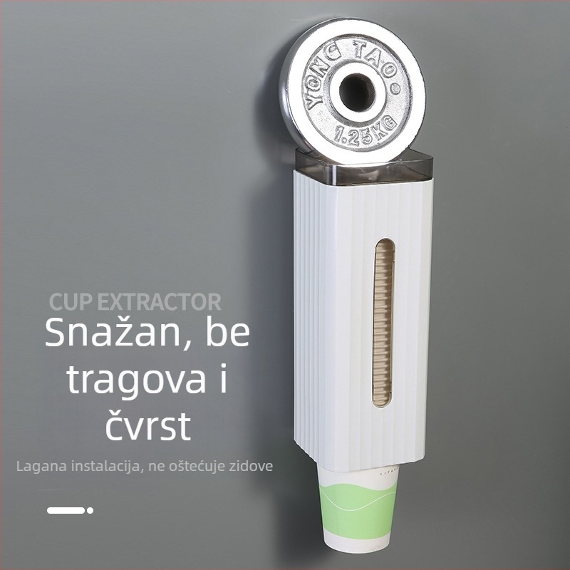 Držač čaša za zid – plastični, bez bušenja, paket 40 papirnih čaša, moderni jednostavni stil