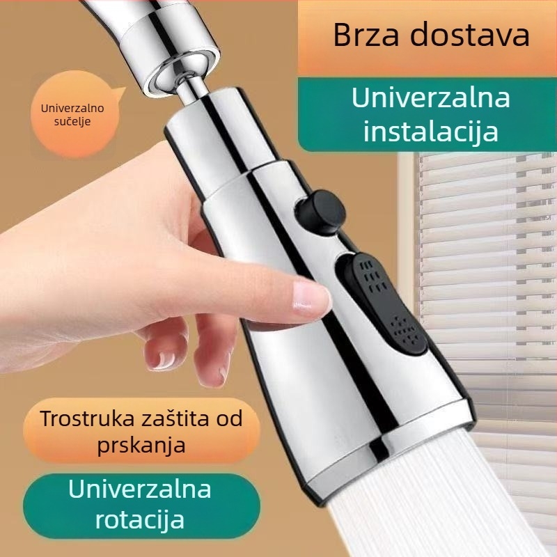 Proširivač slavine s zaštitom od prskanja za kuhinjski sudoper, s univerzalnim spojem i produživanjem, kompatibilan s modelom 2024070301