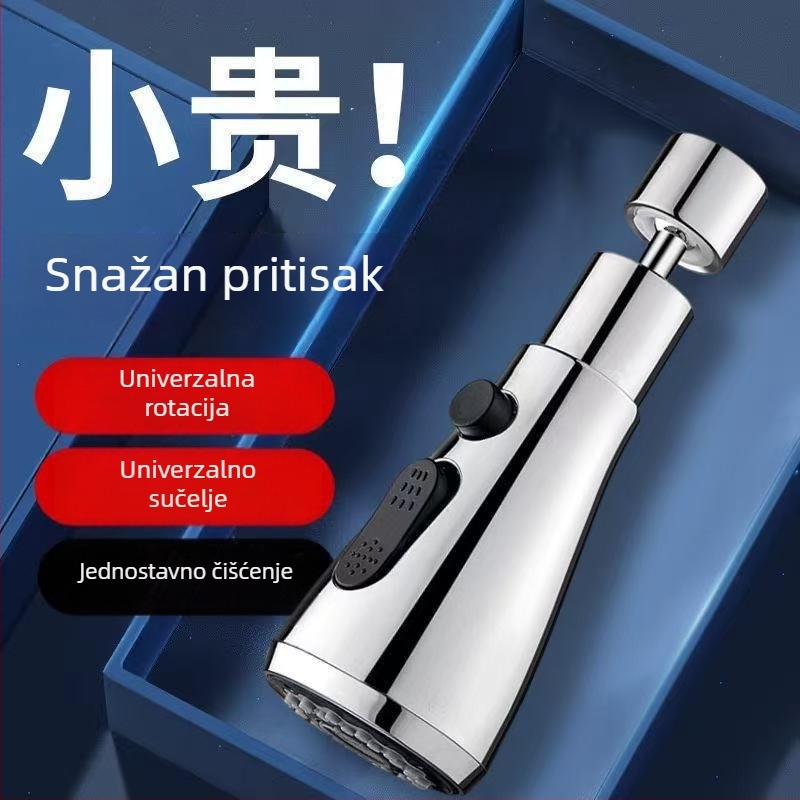 Proširivač slavine s zaštitom od prskanja za kuhinjski sudoper, s univerzalnim spojem i produživanjem, kompatibilan s modelom 2024070301