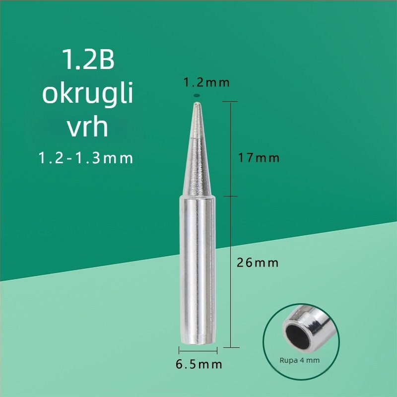 Vrh za lemilo s konstantnom temperaturom, kompatibilan sa stanicama 936 i 908, okrugli i konusni vrh