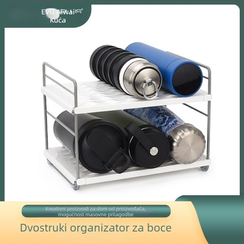 Stolni višeslojni plastični držač za čaše, proširivo skladište, izolirani organizator čaša - Aiweijia KH20031, moderan dizajn