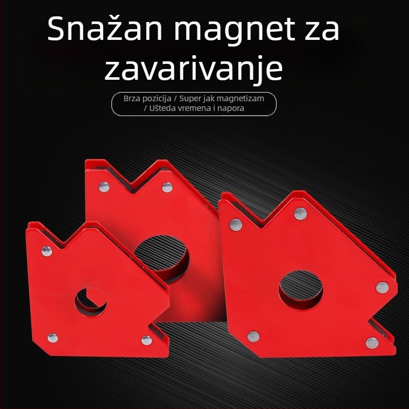 Magnetski pozicioner za zavarivanje s višekutnim pomoćnim fiksatorom i alatom za pravi kut