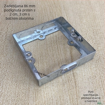86 tipa površinski montirana kutija za prekidač i utičnicu, metalna spojna kutija, set 86 s podignutim prstenom