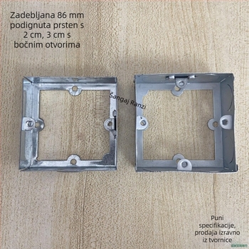 86 tipa površinski montirana kutija za prekidač i utičnicu, metalna spojna kutija, set 86 s podignutim prstenom