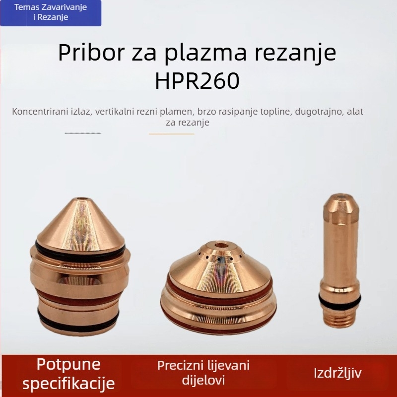 Temas mlaznica za plazma rezanje za HPR260A s kontakti elektrodom i zaštitnim poklopcem