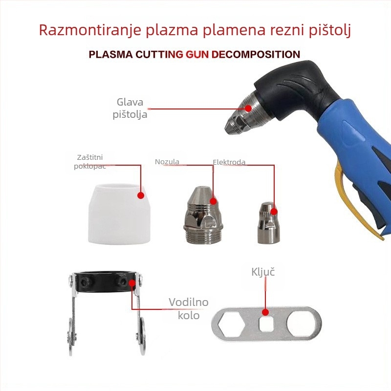 P80 plazma plamenik za rezanje LGK100120 – produženi plamenik za rezanje, mlaznica za rezanje, pištolj za zavarivanje