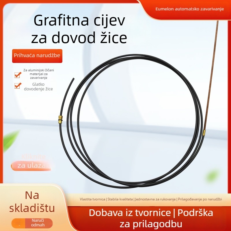 Grafitna cijev za dovod žice za zavarivanje aluminija, vodeno hlađenje, kompatibilno s pištolom za zavarivanje aluminija