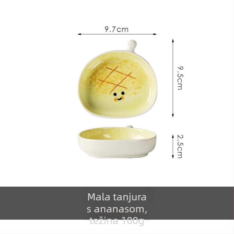 Keramički tanjur za umake, sladak karikaturni uzorak, nepravilni oblik, mikrovalna pećnica kompatibilna