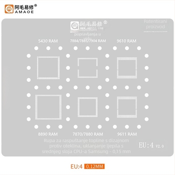 Set čelične mreže za postavljanje kuglica za Samsung seriju – mreža s cinkovanjem, podrijetlo Shenzhen, marka Amao Easy Repair