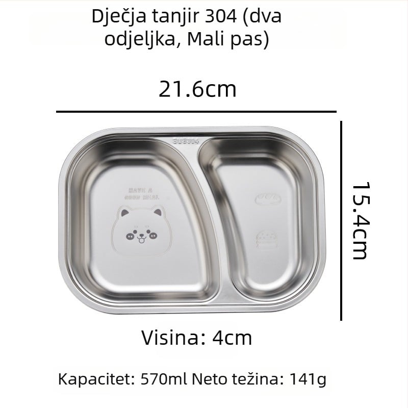 Hongjunda 304 nehrđajući čelik dječji tanjur za jelo, za djecu od 6 mjeseci, moderni minimalistički stil