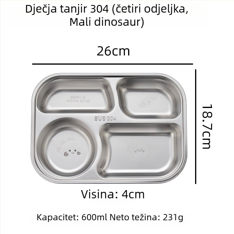 Hongjunda 304 nehrđajući čelik dječji tanjur za jelo, za djecu od 6 mjeseci, moderni minimalistički stil
