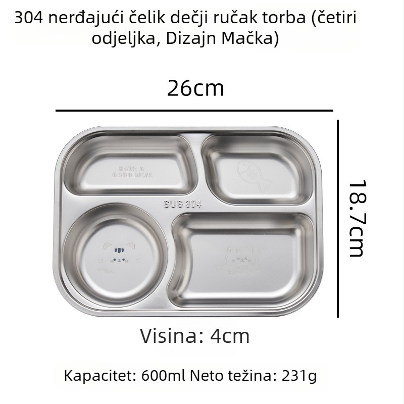 Hongjunda 304 nehrđajući čelik dječji tanjur za jelo, za djecu od 6 mjeseci, moderni minimalistički stil