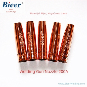 200A zaštitna mlaznica za CO2 zavarivački bakreno-polirana, kompatibilna s pištoljima za zavarivanje 180A-200A, marka Bieer