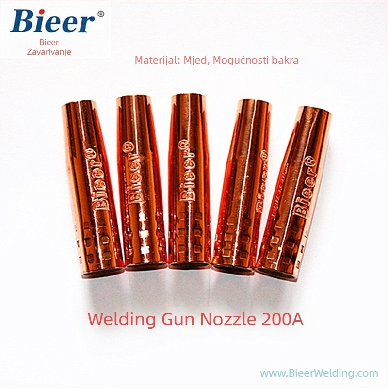 200A zaštitna mlaznica za CO2 zavarivački bakreno-polirana, kompatibilna s pištoljima za zavarivanje 180A-200A, marka Bieer