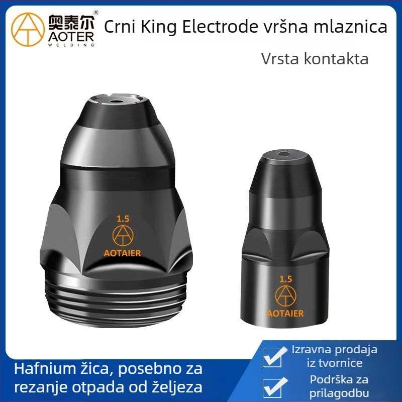 Set mlaznica elektrode za plazma rezanje, Black King Kong P80, hafnijski žica, zrak-plazma, DC radna struja