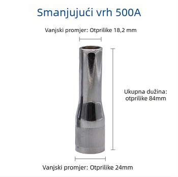 Zaštitna mlaznica za zavarivanje s drugom jamstvenom – bakar; standardni promjer 1,2 mm; promjer jezgre 1,2 mm; zavarni napon 500 A; specifikacije 350