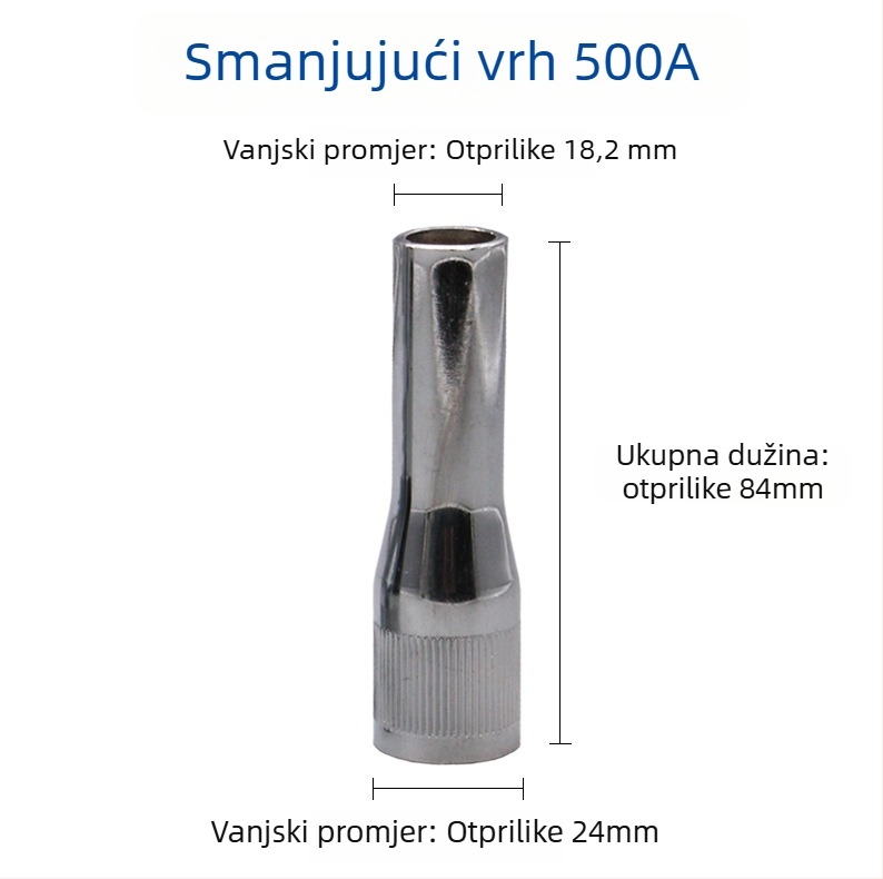 Zaštitna mlaznica za zavarivanje s drugom jamstvenom – bakar; standardni promjer 1,2 mm; promjer jezgre 1,2 mm; zavarni napon 500 A; specifikacije 350