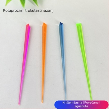 Leyu plastične vilice za voće - jednokratne, moderan minimalistički stil, mogućnost tiskanja logotipa