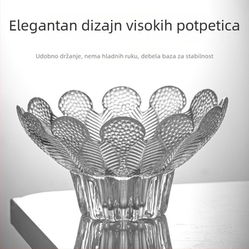 Stakleni servis: prozirne posude u europskom stilu s oblikom latice, zdjele za sladoled, čaše za napitke