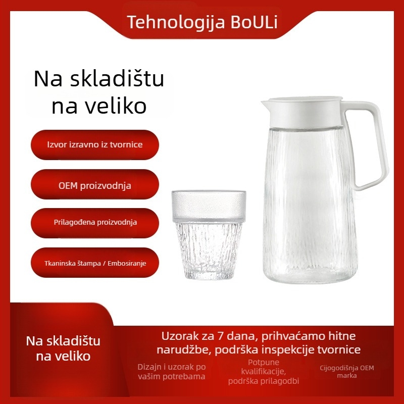 Nordijski stil sklop staklenih karafa za hladnu vodu, 5 komada s čašama