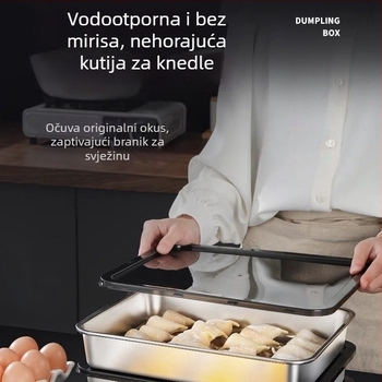Xinrong Nehrđajući čelik – kvadratna kutija za hranu sa poklopcem, zatvorena, kapacitet 0.8-1 L