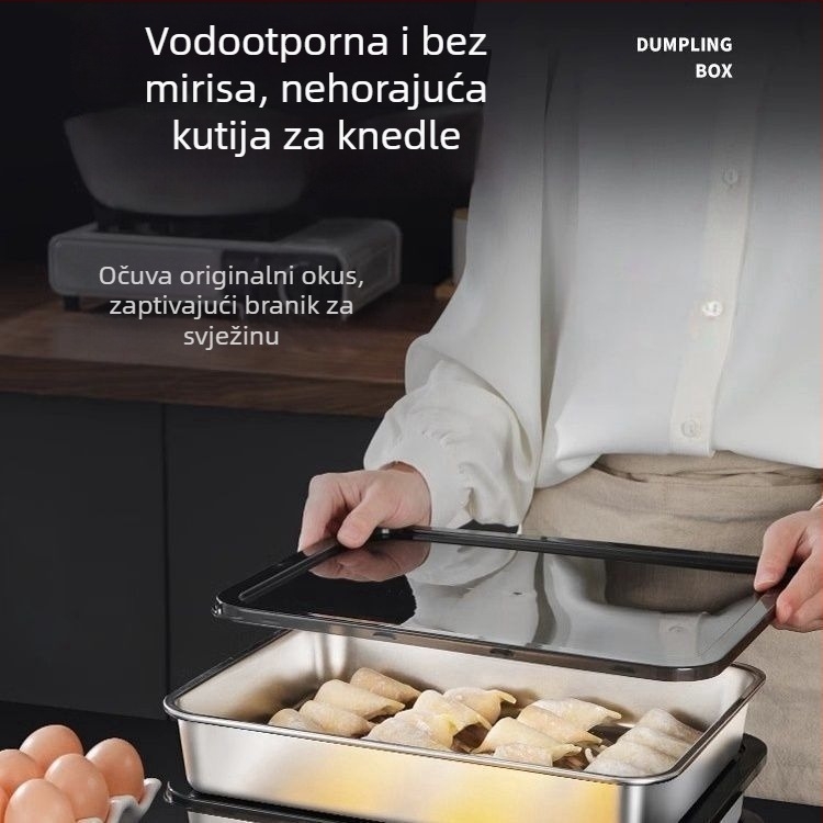 Xinrong Nehrđajući čelik – kvadratna kutija za hranu sa poklopcem, zatvorena, kapacitet 0.8-1 L