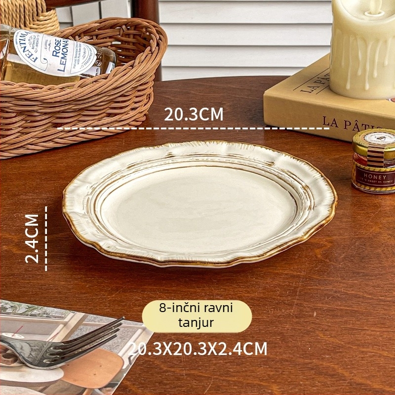 Set zdjelica i tanjura u japanskom stilu, keramika, pečena u rimskoj peći, mikrovalna kompatibilna