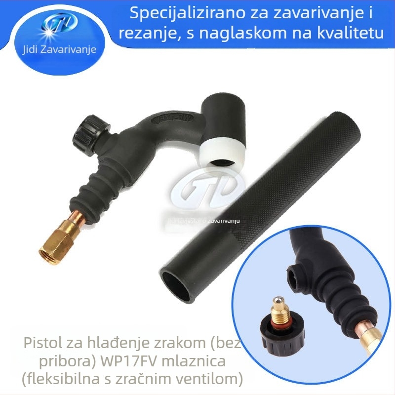 WP-17 argon TIG zavarivački pištolj, zračno hlađen, fleksibilan, ručno držanje, 150A