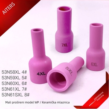 Outs Porcelanska mlaznica za argonsko zavarivanje – Mala mreža, Uski šav, WP9/20/25/17/18/26, Duga porcelanska mlaznica, Changzhou, Jiangsu