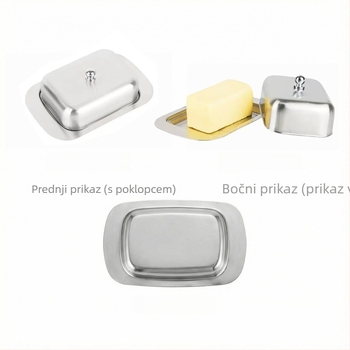 Kutija za maslac od nehrđajućeg čelika – minimalistički moderni dizajn, ispis logotipa dostupan, prilagodba, premium razred