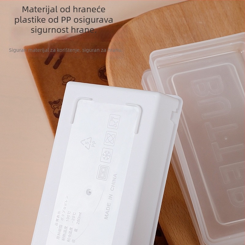 Kutija za maslac s nožem za rezanje i poklopcem, PP materijal