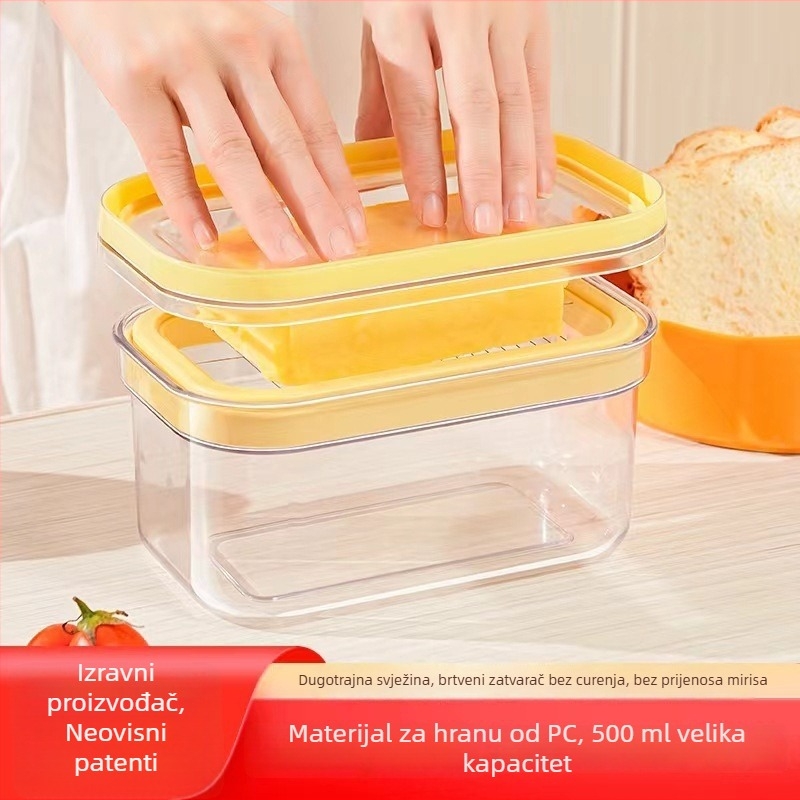 Expo Kutija za Maslac s Poklopcem, PC Materijal, Hrana-Sigurno Skladištenje Maslaca i Sira, Moderni Minimalistički Dizajn