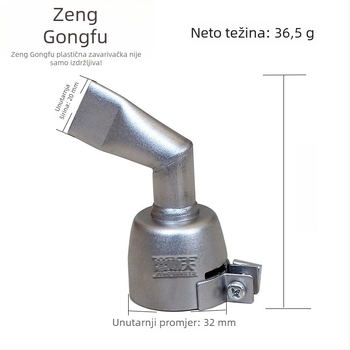 Pribor za zavarivanje plastike toplim zrakom od nehrđajućeg čelika — Zeng Kung Fu, neto težina 0,0365 kg
