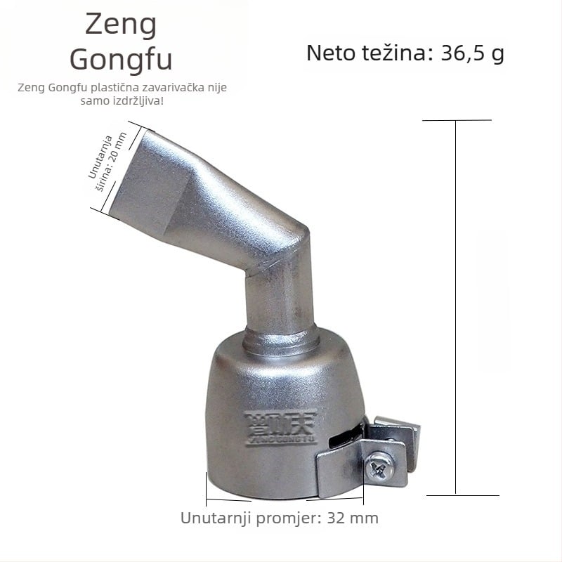 Pribor za zavarivanje plastike toplim zrakom od nehrđajućeg čelika — Zeng Kung Fu, neto težina 0,0365 kg