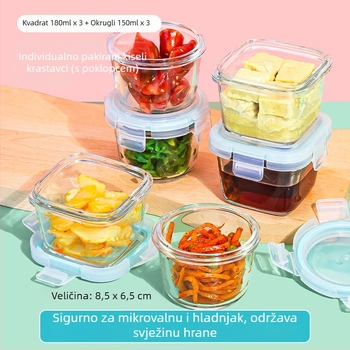 Dječja staklena posuda za parenje i kutija za skladištenje hrane – borosilikatno staklo; za bebe starije od 6 mjeseci; marka Curve; paket: jedan