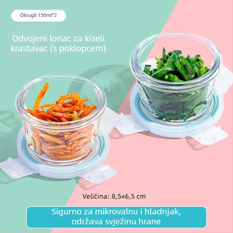 Dječja staklena posuda za parenje i kutija za skladištenje hrane – borosilikatno staklo; za bebe starije od 6 mjeseci; marka Curve; paket: jedan