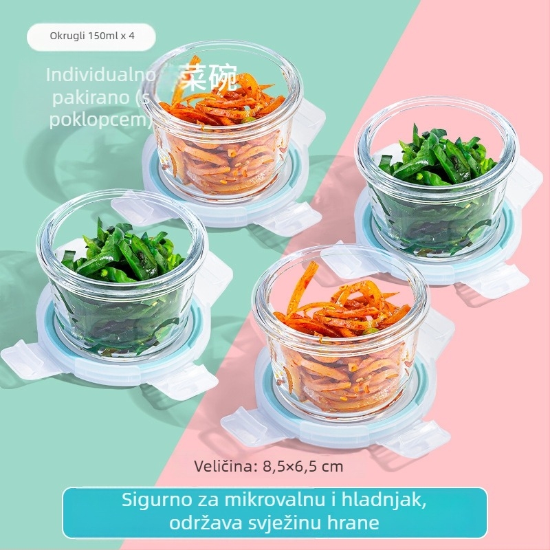 Dječja staklena posuda za parenje i kutija za skladištenje hrane – borosilikatno staklo; za bebe starije od 6 mjeseci; marka Curve; paket: jedan