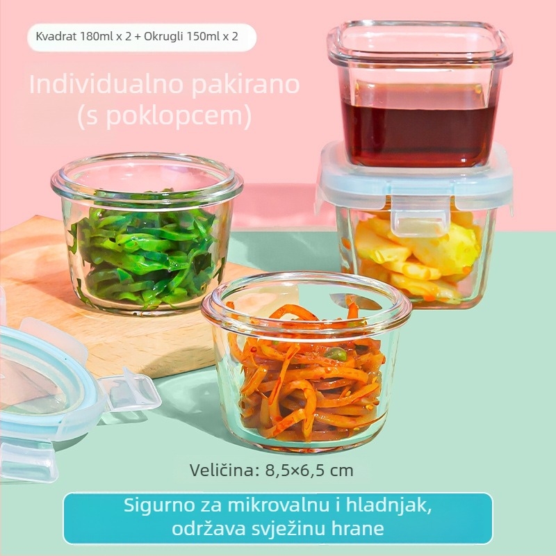 Dječja staklena posuda za parenje i kutija za skladištenje hrane – borosilikatno staklo; za bebe starije od 6 mjeseci; marka Curve; paket: jedan