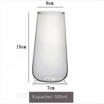 Čaša za vodu od borosilikatnog stakla, ručno pečena, kružnog oblika, jednostruki sloj, suvremeni minimalistički stil, prilagodljiv logo