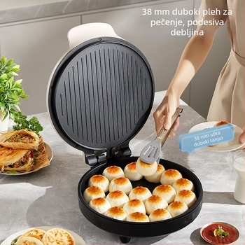 LR-J3436 električna tava za pečenje s dvostrukim grijanjem i uspravnim grilom, za 4–5 osoba, 220V/50Hz