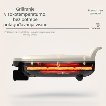 LR-J3436 električna tava za pečenje s dvostrukim grijanjem i uspravnim grilom, za 4–5 osoba, 220V/50Hz