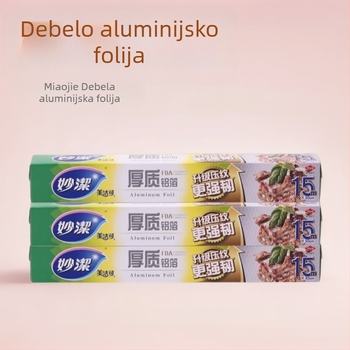 Miaojie Debljeni aluminijski folijski papir za pečenje – 8011-O, sigurno u mikrovalnoj, za pećnicu i air fryer