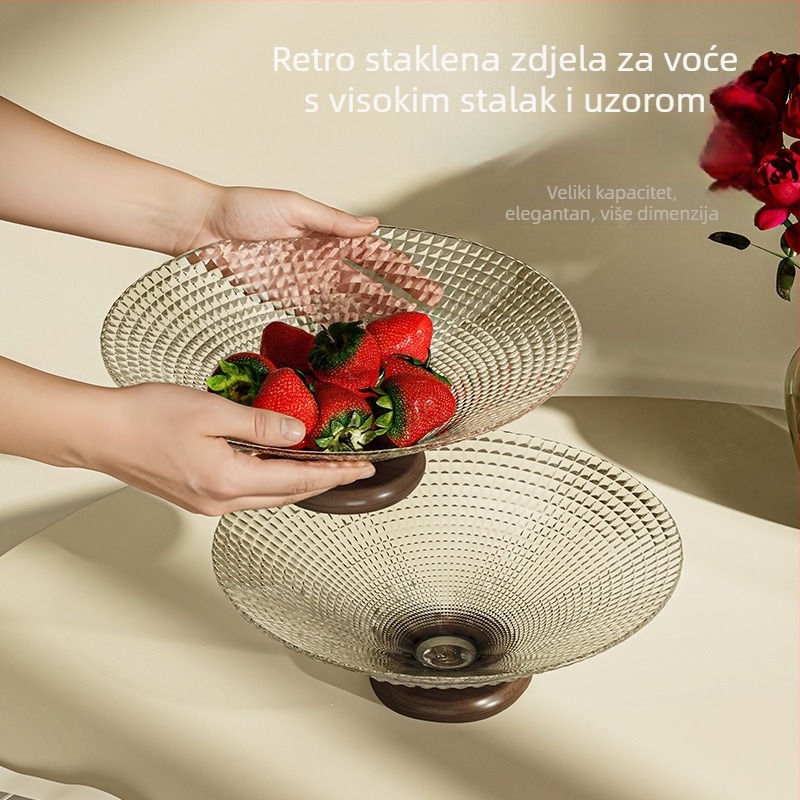 Plastična posuda za voće – jednostavan stil, prugasti uzorak, lansiranje 2025 (Materijal: Plastika; Kategorija: Posuda za voće; Lansiranje: 2025; Stil: Jednostavan; Uzorak: Pruge)