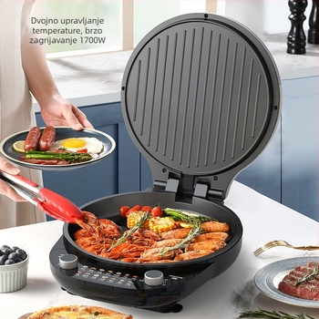 Liren LR-J3651 Električna tava za pečenje — fryer tip, dvostruko grijanje, 220V, 1500W, za 4–5 osoba
