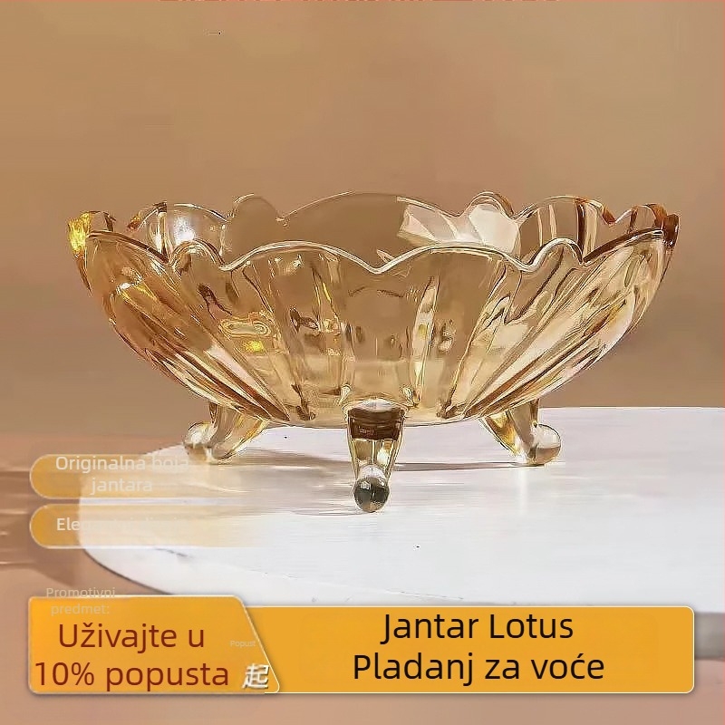 Staklena ploča za voće – lagani luksuzni stil, posuda za posluživanje za dnevni boravak, lansirano u proljeće 2014.