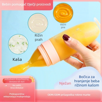 Silikonska žlica za rižinu kašu i zdjela za hranjenje beba