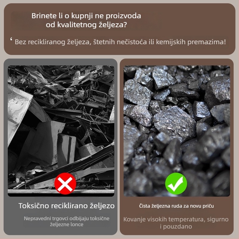 Debeli lijevani tiganj s ravnim dnom za kućnu upotrebu, bez premaza, za palačinke i ručno oblikovane palačinke