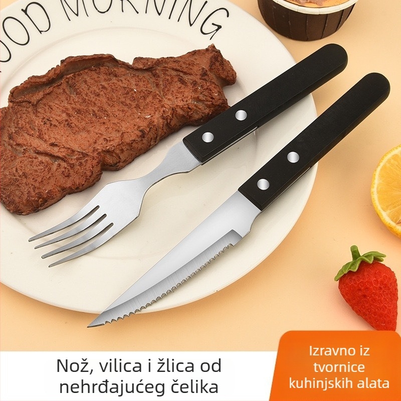 Set noževa, vilica i žlica s POM ručkom – nehrđajući čelik 420, ogledno poliranje